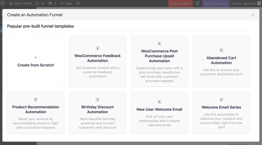 fluentcrm automation templates